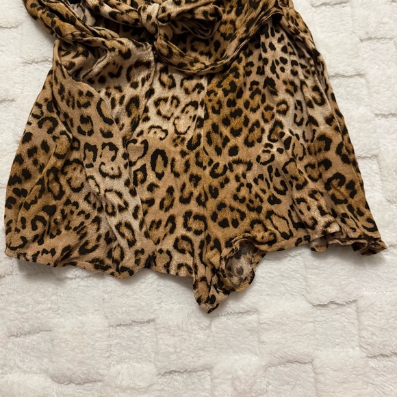 Zara TRF Leopard Print Long Sleeve Wrap Romper, 100% Viscose, Size X-Small - Picture 4 of 8